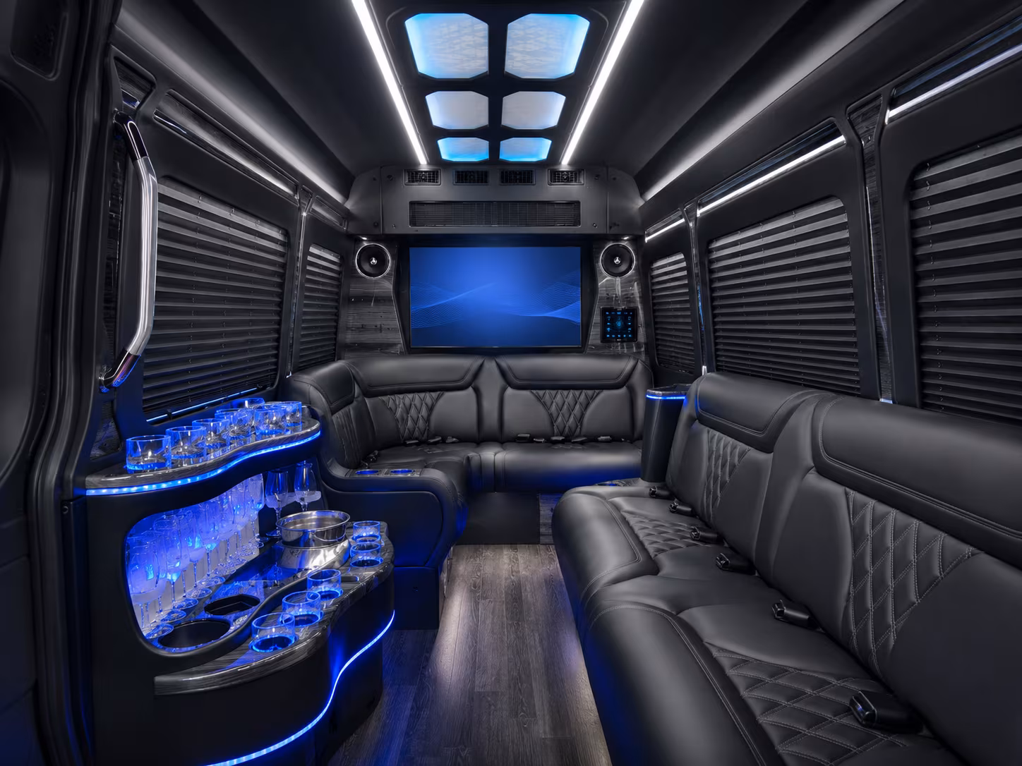 athens 30 passenger party bus interior