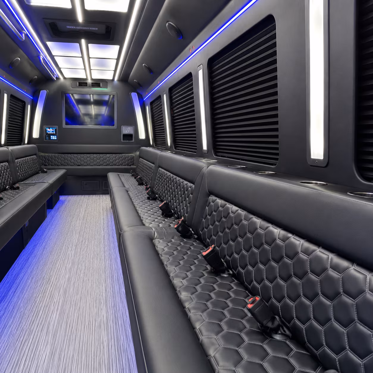 athens party bus rental interior