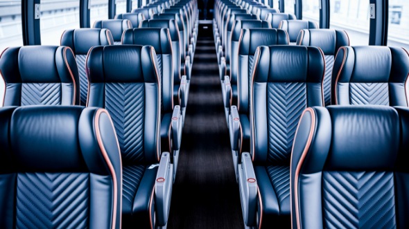 athens 50 passenger charter bus inside