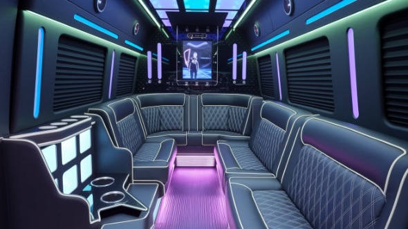 athens party bus rental interior